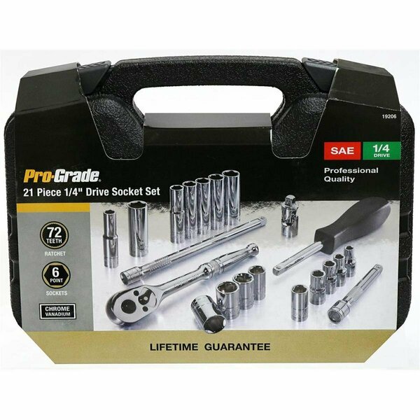 Cromo 0.25 in. Drive SAE Socket Set in Case - 21 Piece CR3312838